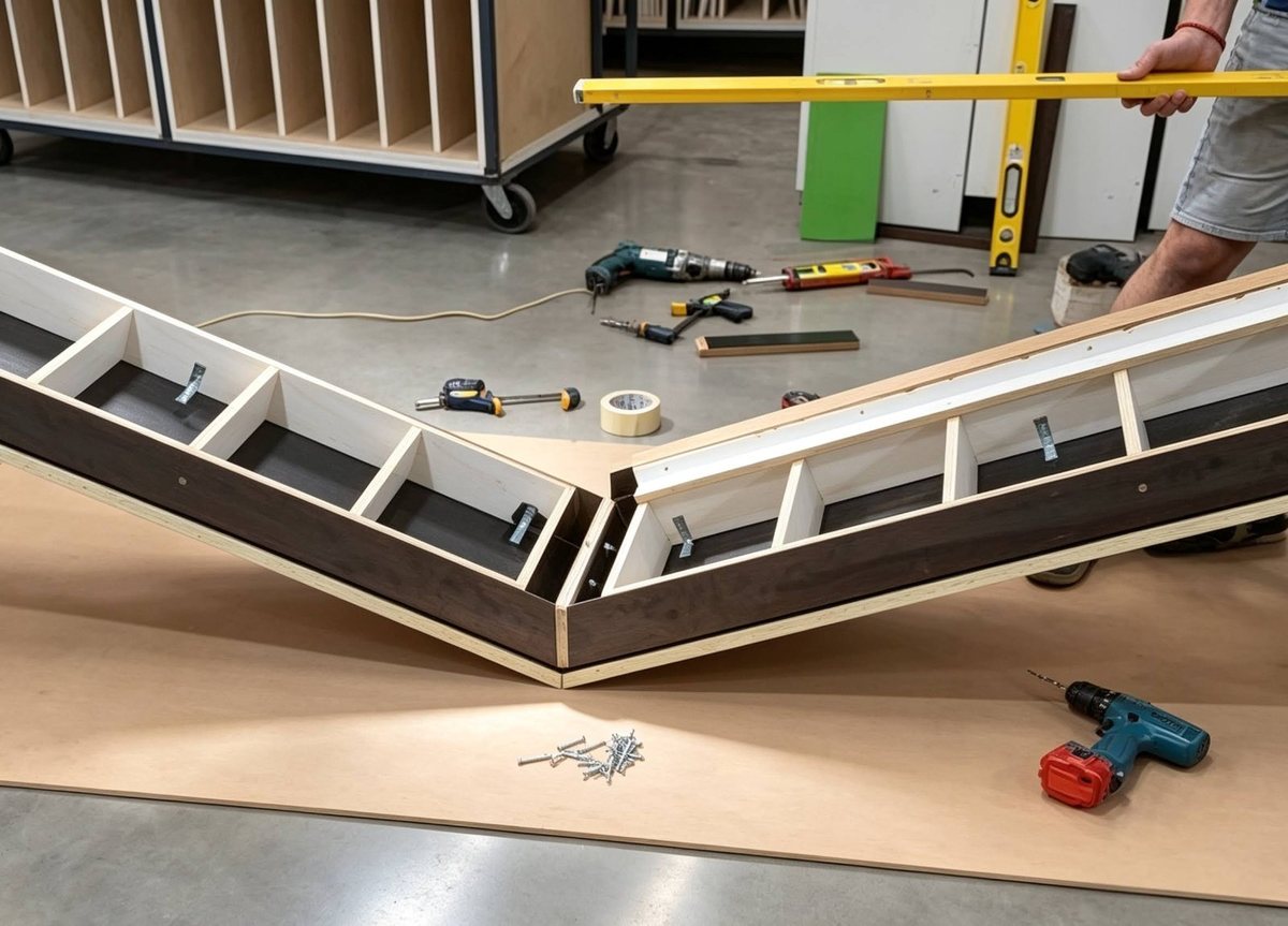 Boardroom table substructure being hand-built in the Joineryworx workshop